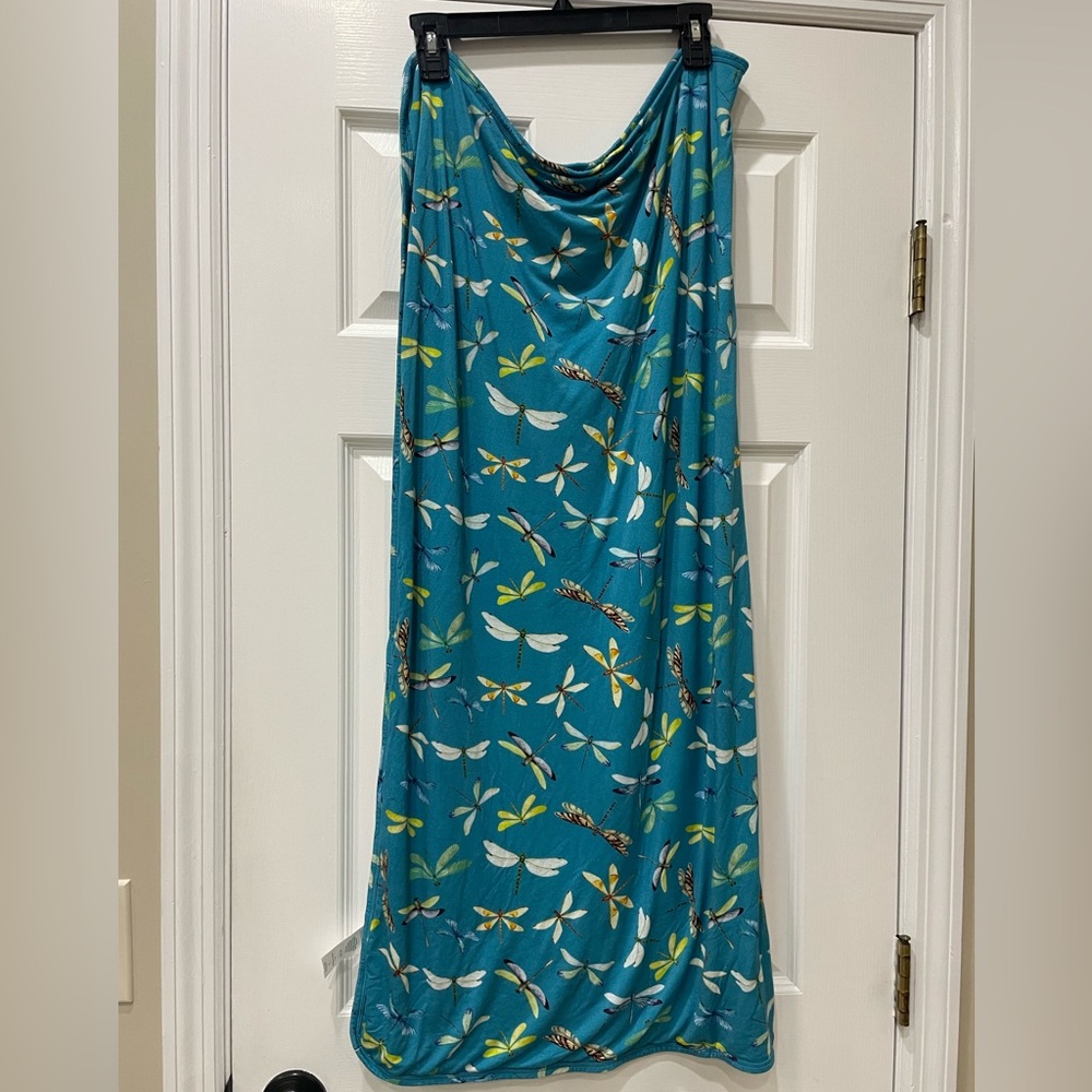 Posh Peanut Teal Dragonfly Print Bamboo Baby Footie and swaddle 0-3 months - Picture 6 of 9